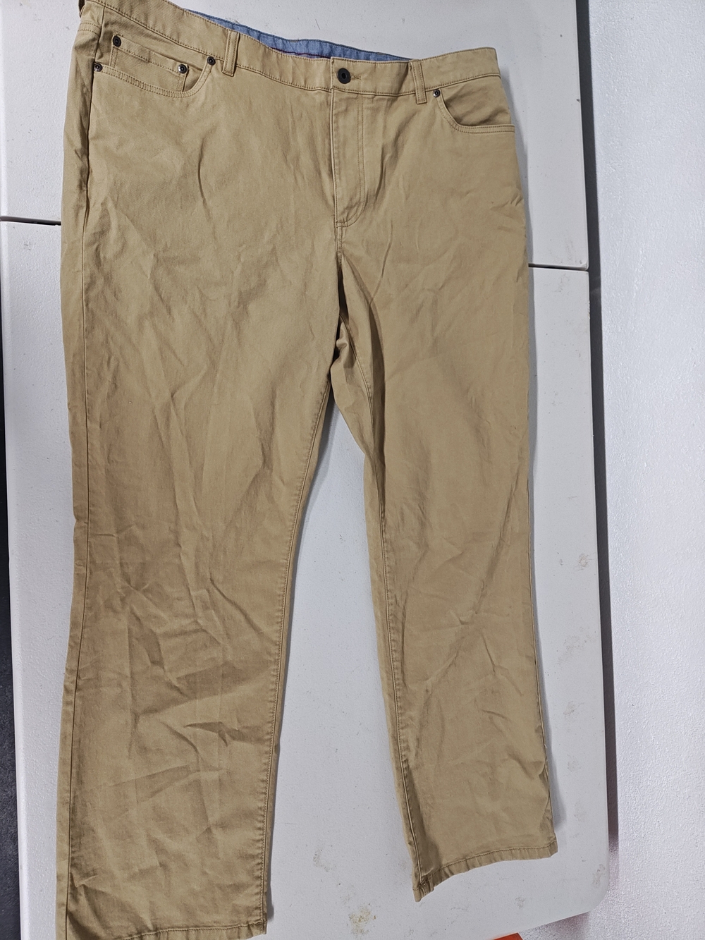 L.L. Bean 1912 Mens Standard Fit Stretch Canvas Pants 40x30 Khaki Tan 5-Pocket